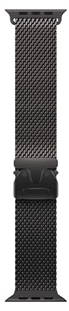 Apple Watch Band - Milanaise Armband - 49 mm - Schwarz - Small, Stainless Steel