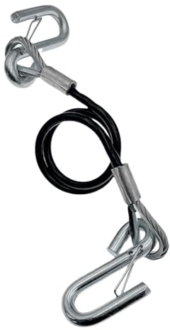 Gupcaqosjw Fune di traino | Corda da traino con gancio – anima rinforzata in filo di acciaio ad alto carico 70 cm con gancio a molla zincato per rimorchi auto camper