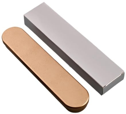 Milageto Stationery Box Pen Storage Container Elegant Multipurpose Pen Holder Metal Pencil Case for Brushes Spoons Home Crayon, Gold Sponge Lining