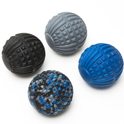 HAMPPLIES Balle de Massage Plantaire Noire à Rayures en Eva Extra Ferme pour Relaxation Musculaire, Fitness, Pilates et Yoga, Rouleau de Massage des Pieds pour Soulager Tensions et Douleurs