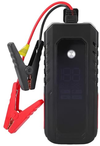 Denash 15V Starthilfegerät für Autobatterien, 3000A Spitzenleistung, 30000mAh Tragbare Powerbank mit LED-Anzeige und Taschenlampe, für 12L Benzin- und 9L Dieselmotoren