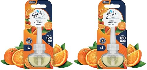 Glade electric scented oil Nachfüller, elektrischer Raumduft mit Duftöl, Fresh Mandarin Dream, 2er Pack (1 x 20 ml)