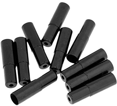 AsrMyjcx 10 Stück Schaltzug Endkappen Kabelendhülsen Bremszug Kappen Schaltzughülsen Aus Anodisiertem Aluminium Schutz Der Leitung für Fahrradroutinewartung FA, Schwarz, 4mm