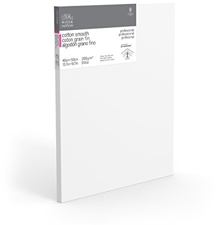 Winsor & Newton 6205028 Professional kilram finkorn, duk med 280 g/m² av 100% bomull, 3-vägs grundad för akvarell, oljefärger, akrylfärger – 40 x 50 cm