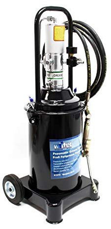 Wiltec Profi Fettpresse fahrbar mit Druckluft betrieben und 12 Liter Tank pneumatische Abschmierpresse