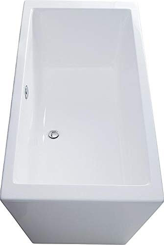 Acryl Badewanne weiss K.ONE freistehend 180 x 80 cm Ab- und Überlaufgarnitur Mittenablauf