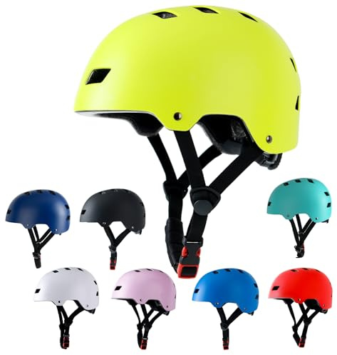 Bike Helmet 3 Sizes for Teenager Kids Youth Adults,Bavilk Skateboard Helmet Adjustable Multi-Sport Bicycle Cycling Scooter Roller Skate Inline Skating Rollerblading for Girls Boys Women Men Teen