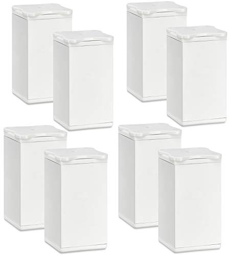 SOTECH 8 Stück Möbelfüße Quebec 80 mm (+ 10 mm) 40 x 40 mm weiß | höhenverstellbare Schrankfüße aus Aluminium
