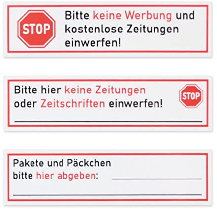 iSecur 3 Stück Briefkasten-Magnet Bitte Keine Werbung 11 x 4 cm - hin678