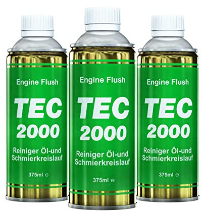TEC 2000 Motorspülung - 3 x Engine Flush Motorreiniger für Benzin Diesel oder Gasmotoren 375ml Set - Kraftstoffadditiv zur Systemreinigung - Motorpflege Zusatz, 3 x 375ml