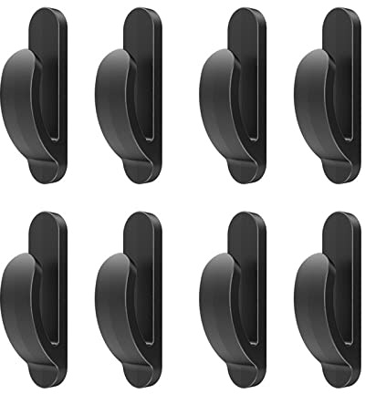 Mini Lagerung Haken Kleine Gegenstände Aufbewahrungshaken selbstklebende Auto-Haken mit 3M Klebeband,Halterung für Schlüssel zum Aufhängen Schlüsselhalter USB-Kabel Kopfhörerkabel 8 Stk (Schwarz)