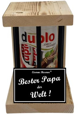 duplo Riegel - Notfall Reserve - Black Edition - Bester Papa der Welt - Papa Geschenk - Die süße lustige Geschenkidee aus Holz für Männer und Frauen