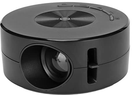 ASHATA Mini LED Projector, Portable Home Cinema, Black, LCD, USB, HD, Same Screen Phone Projector for IOS & Android