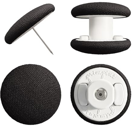 Primpins Duvet Clips Pin Fasteners - Classic Linen - Black, Set of 8