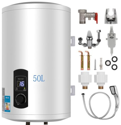 GMSLuu Calentador Eléctrico de Almacenamiento de Agua Caliente Smart Control Calentador de Agua Instantáneo de Pared Tanque Interno: 35 L Calentador de Agua Electrónico de Paso Digital para Baño
