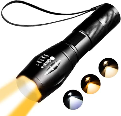 YZYOE Lampe de poche ambrée rechargeable à LED, Lumières de recharge photographique, lampes pour les yeux chaude 1800k, lampe d'aide au sommeil, lumière blanche 3 en 1, lumière jaune et lampe ambrée.