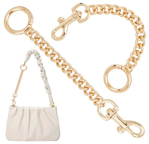 UNICRAFTALE 2 Stk Taschenkette Hellgold Taschen Verlängerungsketten 16cm Geldbörsenkette Metall Taschenverlängerung Mit Federring Und Drehbarem Karabinerhaken Für Taschengurte Ersatzzubehör