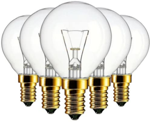 CLAR - Backofenlampe 300 Grad, Backofenlampe E14 300 Grad, Backofen Lampenbirne 300 Grad, Glühbirne Backofen 300 Grad, Backofenbirne 300 Grad (Pack 5)