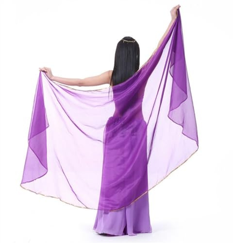 Bauchtanz Schal Bauchtanz-Schleier, Schmetterling, Motten, Flügel, einfarbig, Chiffon, Kopftuch, Schal, 250 x 120 cm. Bauchtanz Seidentuch (Color : Purple)