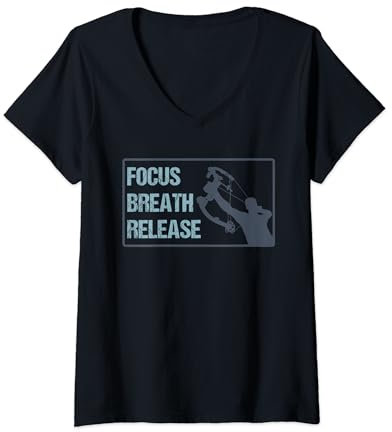Damen Bogensport, Bogenschütze, Bogenschießen, Pfeil und Bogen T-Shirt mit V-Ausschnitt