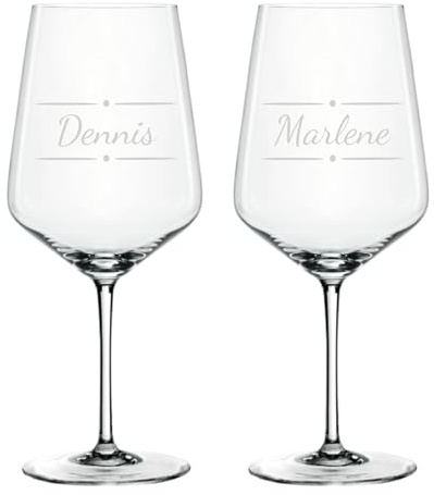 EKM Living Weinglas 2er Set mit Gravur personalisiert mit Namen individuelles Geschenk für deine liebsten zu jedem Anlass/Weingläser Spiegelau & Nachtmann Style
