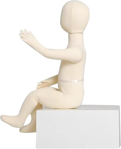 AVLLSO Schneiderpuppe 1–9 Jahre alt Kinder sitzen Schaufensterpuppe Ganzkörper mit weichen Armen und Beinen, Kleiderform für Kinder und Kleinkinder für Kleidungspräsentation/Weihnachtsdekoration(9 yea