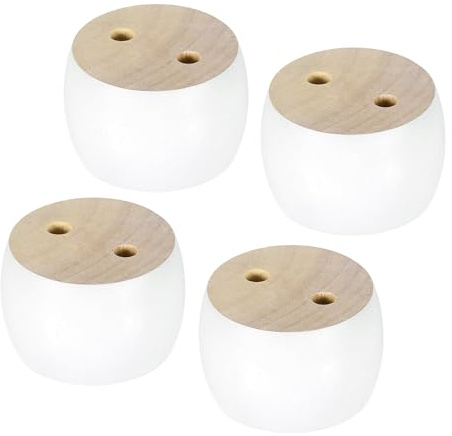 sourcing map 4Pcs Wood Furniture Legs, 1.97 Solid Wood Replacement Furniture Feet for Couch Sofa Cabinet,White