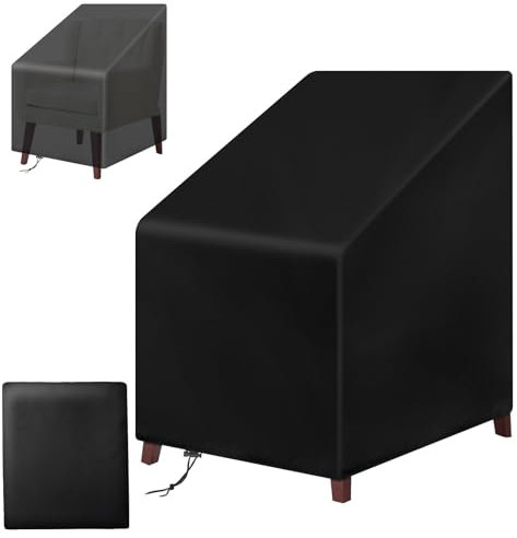 OFFCUP Funda Sillas Apiladas Jardín, 65*65*120cm 210D Oxford Impermeable Funda Protectora para Sillas, Anti-Viento Anti-UV Cubierta Sillas Exterior Jardin para Patio Exteriores
