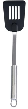 Restaurantware Nylon Slotted Turner - German Standard Kitchen Spatula with Stainless Steel Handle, Non-Stick Safe, Dishwasher Safe - Heat-Resistant Slotted Spatula for Eggs, Cookies, All Purpose