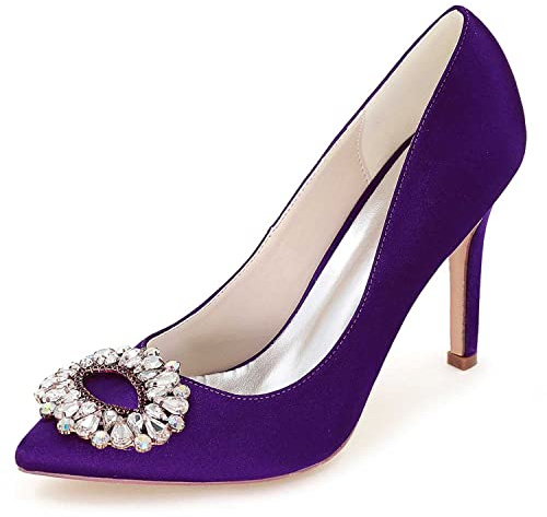 TARFIC Zapatos de Mujer de Alto Tacón Sandalias Sin Hebilla con Punta Aguda para Bodas, Fiestas Nocturnas y Otras Fiestas - Damas y Novias