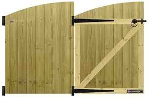 Premier Garden Supplies Made to Measure Tongue & Groove Fully Framed Arch Top Driveway Gates for Measurements Height 3ft - 4ft (90-120cm) x Width: <6ft (183cm) +600mm Hinge Ring Latch Kit