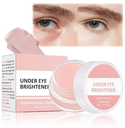 Full Coverage Under Eye Brightener and Concealer - Long Lasting, Correcting Pink Cream for Dark Circles and Spots - Highlighter and Foundation in One