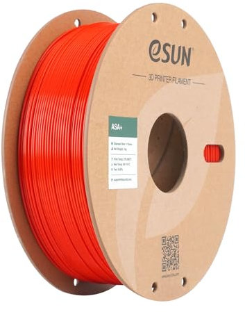 eSUN ASA+ Filament 1.75mm, Wetterbeständiges 3D Drucker Filament, 1KG Spule (2.2 LBS) 3D Druck Materialien für 3D Drucker, Rot