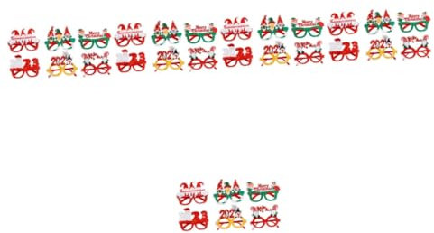 TOPBATHY 5 Sätze 2023 Weihnachtsbrille Brillengestell Begeisterte Weihnachtsdeko Faschingsbrille Weihnachtsbrillenrahmen Dekorative Gläser Für Partys Filzstoff 6 Stück * 5