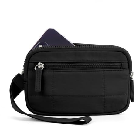 Businey Convely Essential Wristlet, Women's Wristlet Wallets with 3 Zipper Purse for women Holds Phone Travel Card, Ladies Handbags with Wrist Strap
