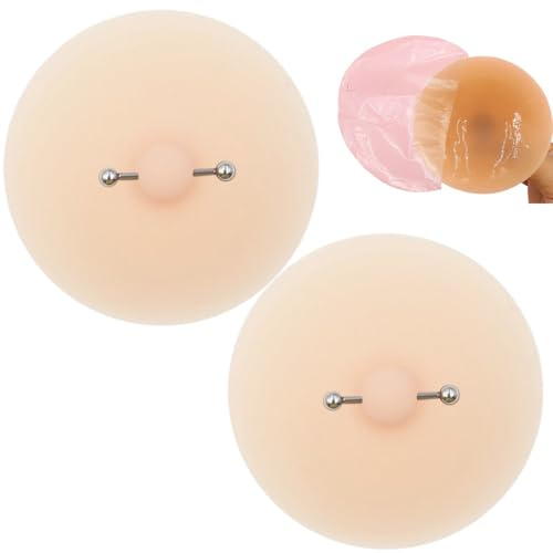 Oumun Women's Nip-ple Pasties Covers with Piercing,Nip-ple Covers,Lingerie Sticky Bra Reusable,Nip Covers,Petals Pads,Silicone Nip-ple Covers,Nip-ple Covers Invisible,Nip-ple Cover for Women White