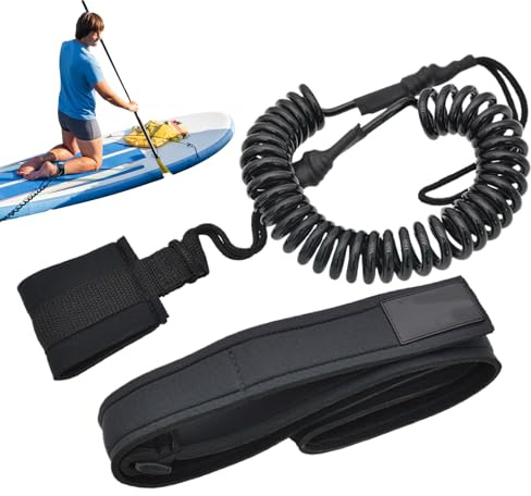 Surfleash, corda di sicurezza per tavola da surf, cinghie di sicurezza con attrezzature resistenti all'acqua salata, per sport acquatici, kayak, paddle board e manutenzione della flotta