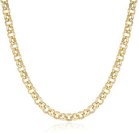 8mm/10mm Gold Belcher Chain Necklace, 20-30 Inch, PVD Gold Plated – Bling King London