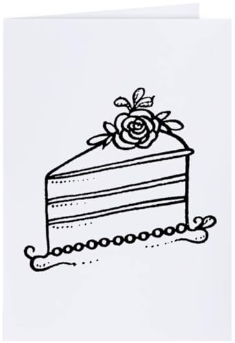 Azeeda Large (A4) 'Slice Cake with Flower' Blank Greeting Card (GC00077698)