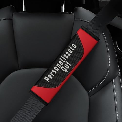 Copri Cintura di Sicurezza Universale per Auto – Imbottitura Morbida Personalizzabile – Copricintura Traspirante per Bambini e Adulti in Fibra di Carbonio