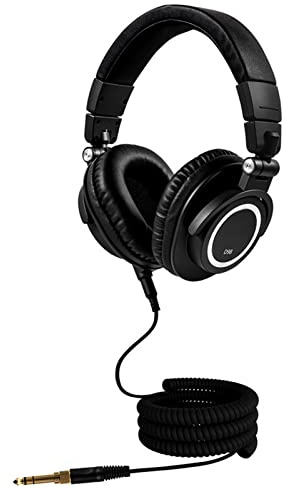 LLINthy Cuffie Over-Ear Studio DJ Cuffie Monitor Stereo Professionale Auricolari Pieghevoli Rotazione di 90 ° Cuffie Studio Cuffie Senza Microfono