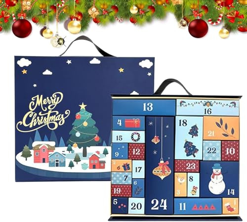 Calendario De Diciembre 2025 - Calendario de Adviento 24 Días,Compartimentos Vacíos Rellenables | Adultos Niños Adolescentes