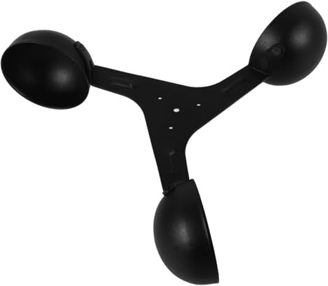 Capteur Anémométrique à 3 Coupelles en Métal Noir pour Mesure du Vent | Pièce de Rechange, Structure Rotative à Trois Bras, Usage et Navires