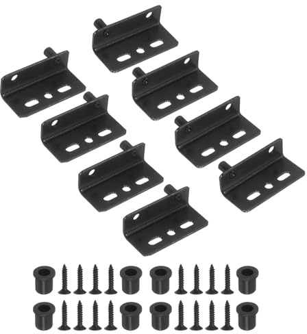 QUARKZMAN 4 Juegos De Bisagra Pivote 40 X 18 Mm Bisagras De Puerta Negro | De Eje Oculto De Hierro Resistente, Con Kit De Casquillo, Para Muebles Gabinetes Puertas De Madera
