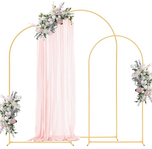 VEVOR Supporto per Fondale ad Arco Set da 3, Struttura Stabile, Facile da Montare, Supporto per Fondale ad Arco in Metallo Dorato per Matrimoni, Feste di Compleanno, Lauree, Feste di Fine Anno