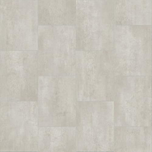 Tile Effect Vinyl Flooring 2.5mm Thick Felt Backed Lino Roll Bathroom Kitchen (Pale Stone Tiles - 2m Wide x 2m Long)