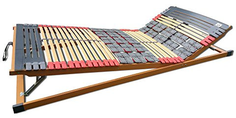 FMP | 7 Zonen Teller-Leisten Lattenrost Rhodos | Komfort | 120x190 cm | Kopf- und Fußteil verstellbar | TÜV/GS Zertifiziert | fertig montiert