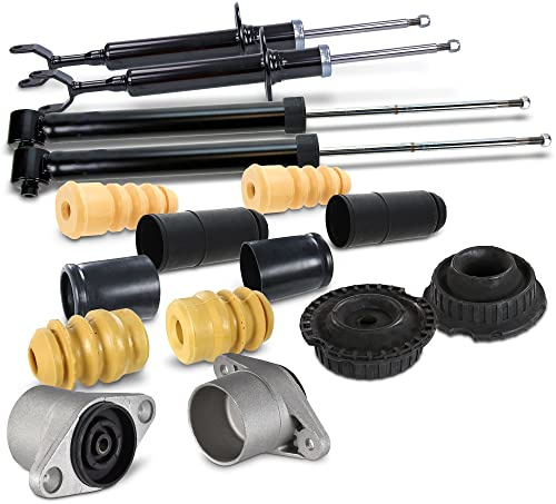 BESTPRICE 4x Gasdruck Stoßdämpfer Vorne und Hinten Federbein inkl. Domlager & Staubschutzsatz, Kompatibel mit A udi A6 C5 (4B2) Avant (4B5); VW PASSAT B5 (3B2) Variant (3B5), PASSAT B5.5 (3B3)