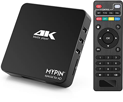 4K@60hz MP4 Media Player Support 8TB HDD/ 256G USB Drive/SD Card with HDMI/AV Out for HDTV/PPT MKV AVI MP4 H.265-Support Advertising Subtitles/Timing, Networkable, Mouse&Keyboard Control