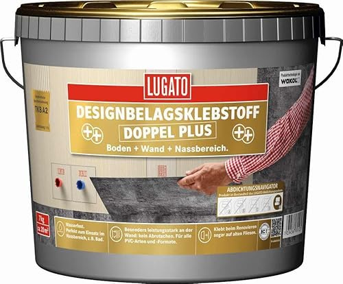 Lugato Fliesenklebstoff Doppel Plus 7 kg Eimer Hoch adhäsiv auf Fliesen